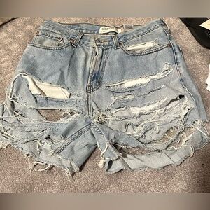 Distressed custom Levi Shorts